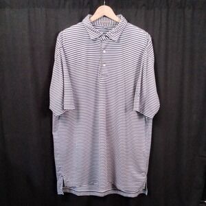 Peter Millar Summer Comfort Golf Polo Shirt Mens‎ Large Striped Navy White